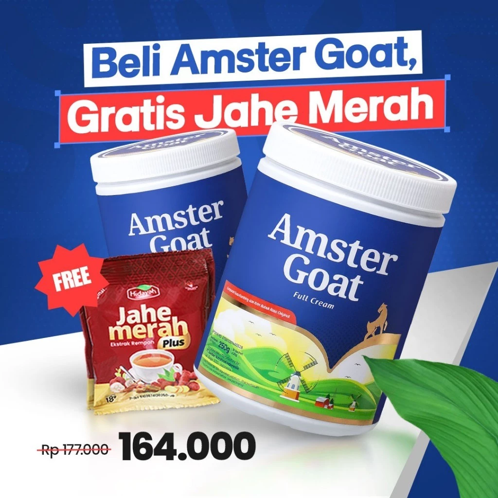PAKET SEHAT HANGAT ALAMI – 2 BOX Amster Goat Susu Kambing & Jahe Merah Hidayah