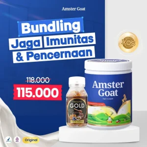 PAKET MENJAGA IMUN TUBUH & PENCERNAAN - Susu Kambing Amster Goat & Habbatussauda Trigona Gold 100 Kapsul