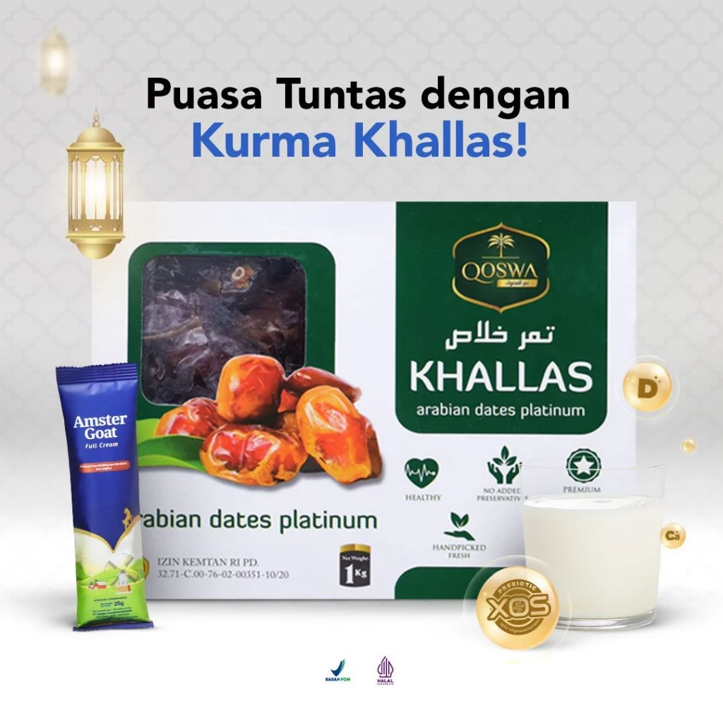 Kombo Nutrisi Amstergoat Susu Kambing & Kurma Qoswa Kholas 1kg